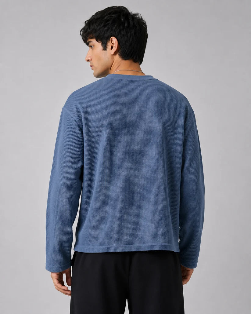 ICE BLUE WAFFLE T-SHIRT