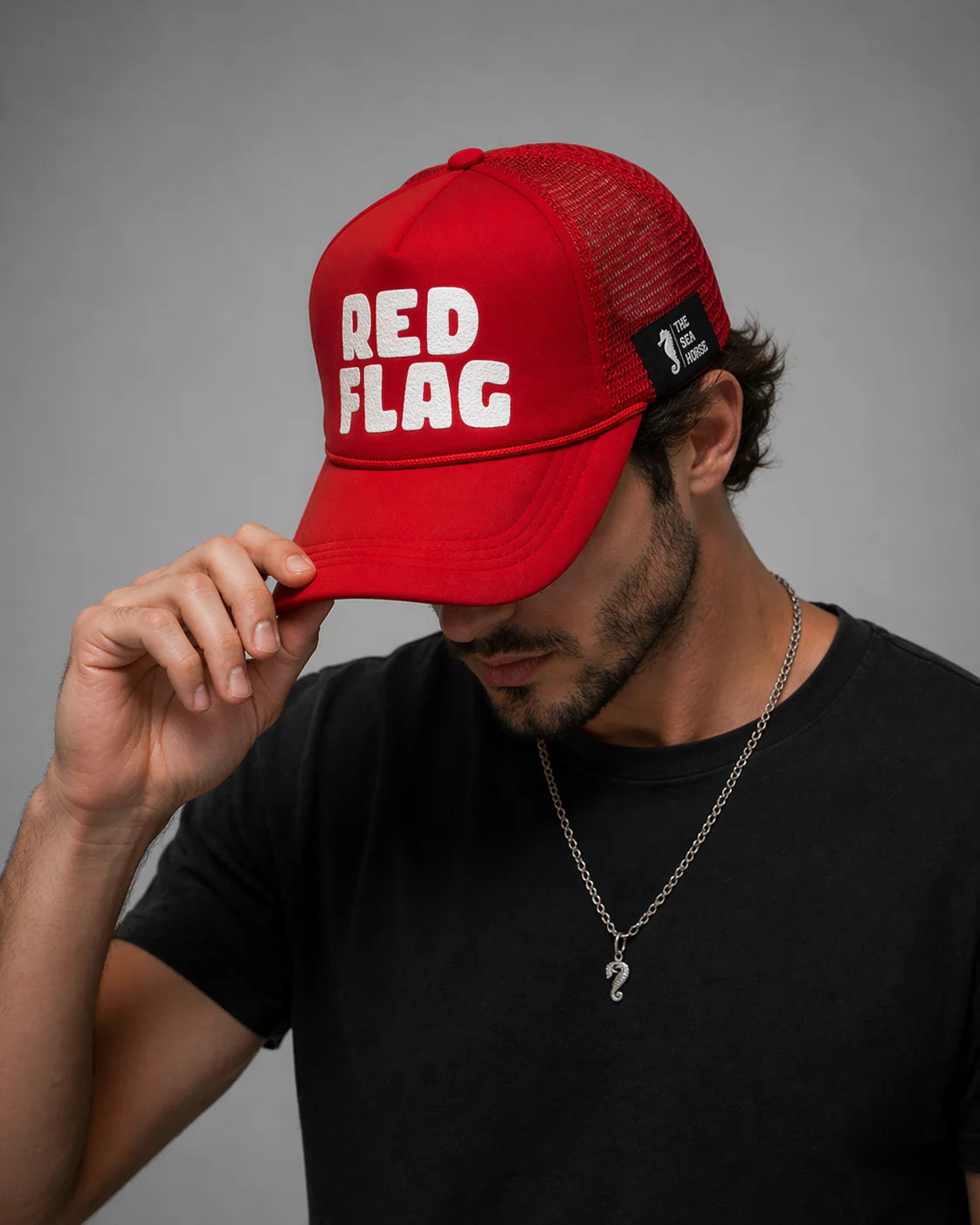 Red flag - mesh trucker cap