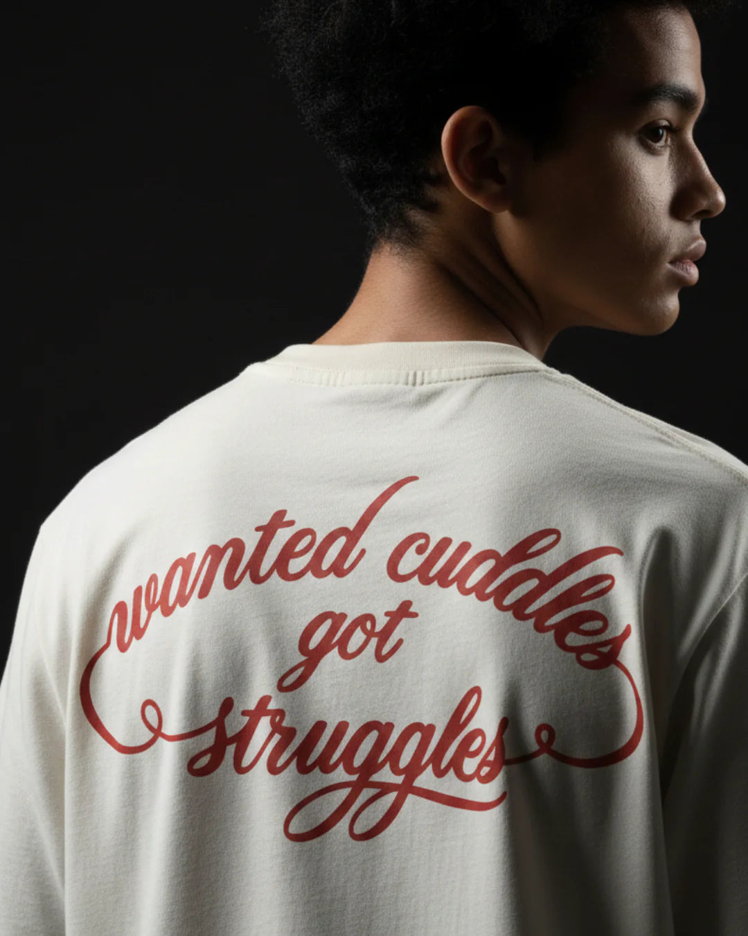 WANTED CUDDLES WHITE TEE
