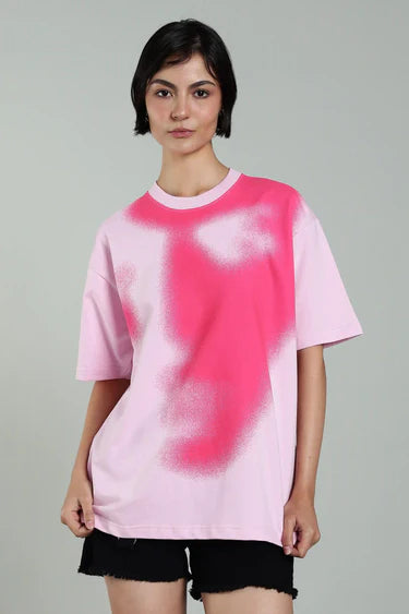 PINK ABSTRACT FACE OVERSIZED