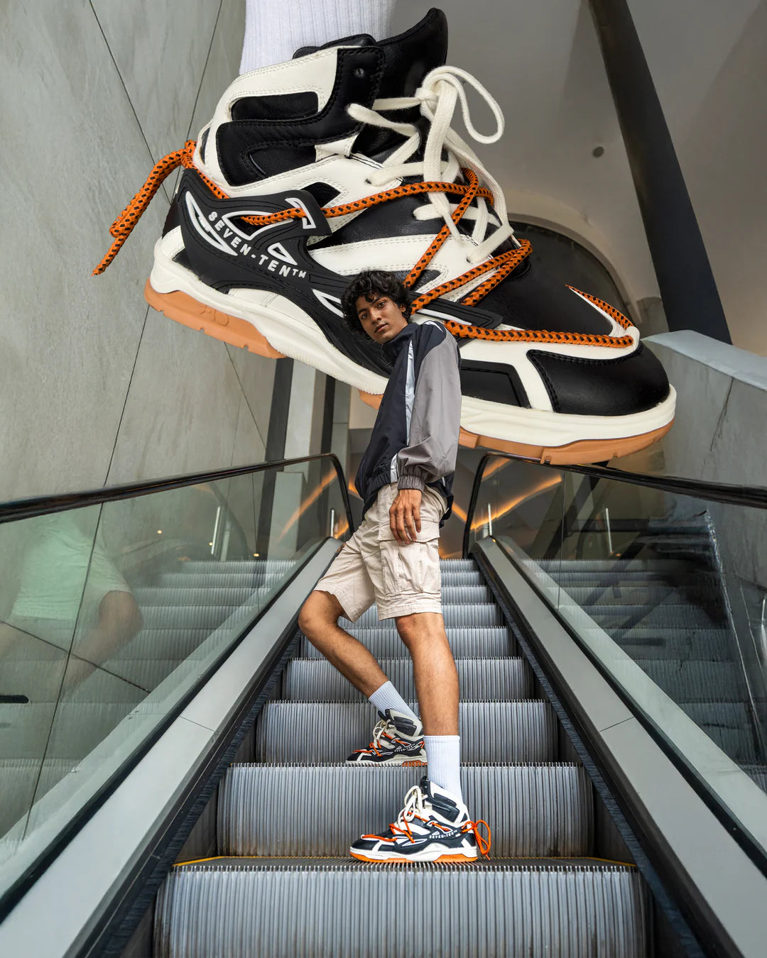 739 Orange Puffin High-Top Sneakers