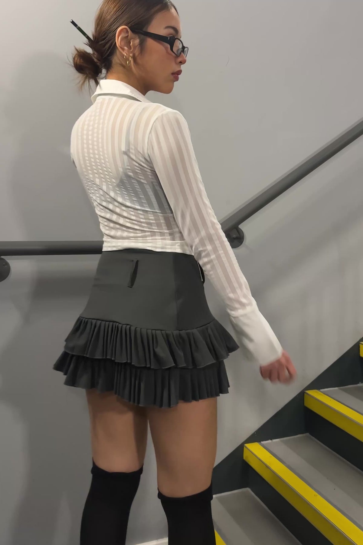 Grey Chilling Mini Skirt