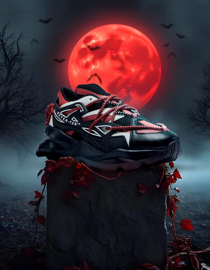 742 Crimson Red Low-Top Chunky Sneakers