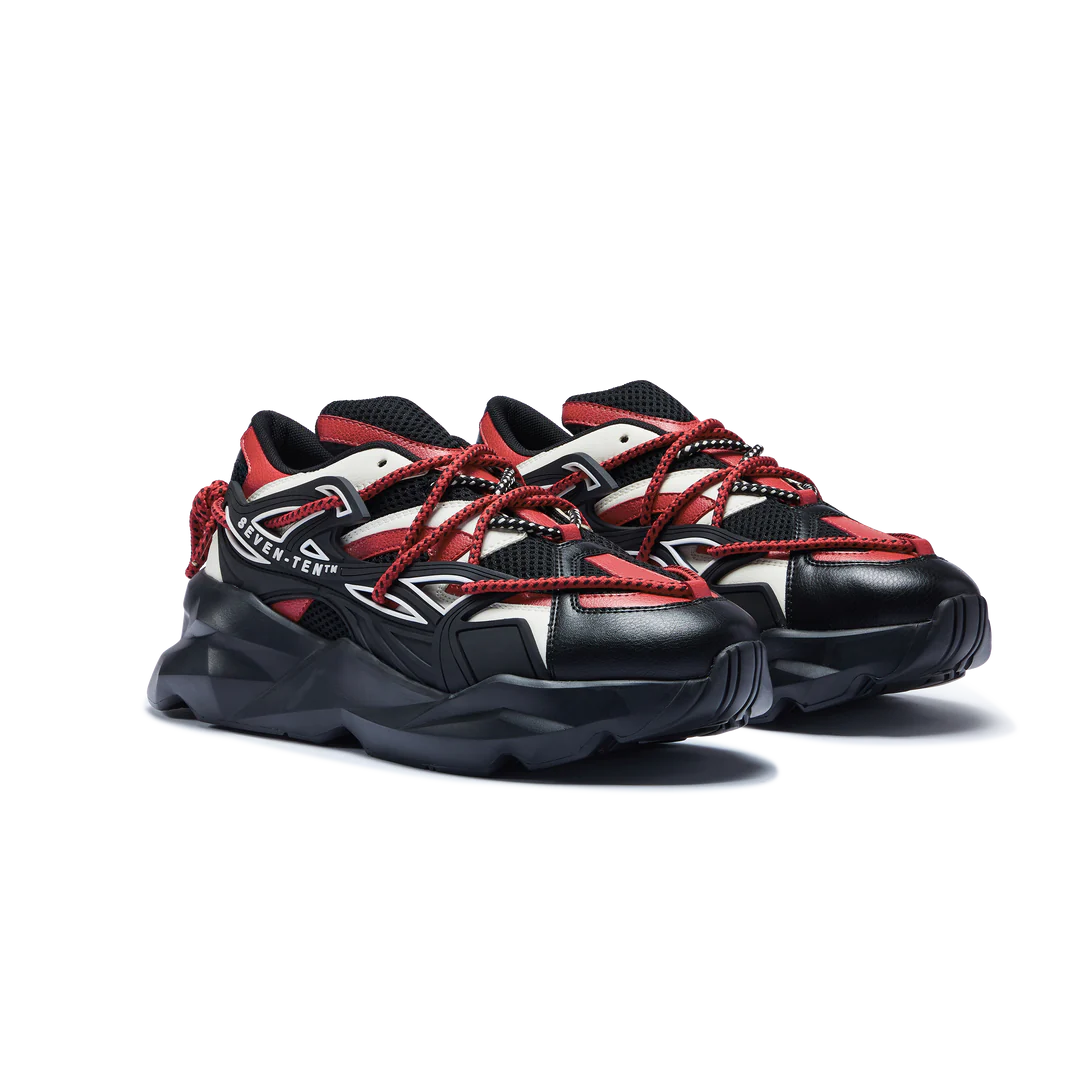 742 Crimson Red Low-Top Chunky Sneakers