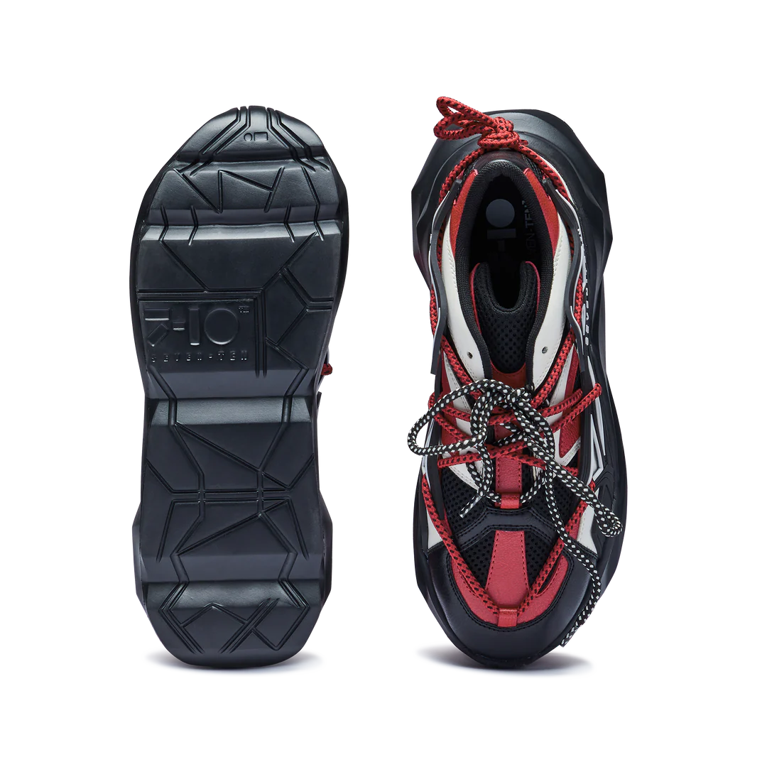 742 Crimson Red Low-Top Chunky Sneakers