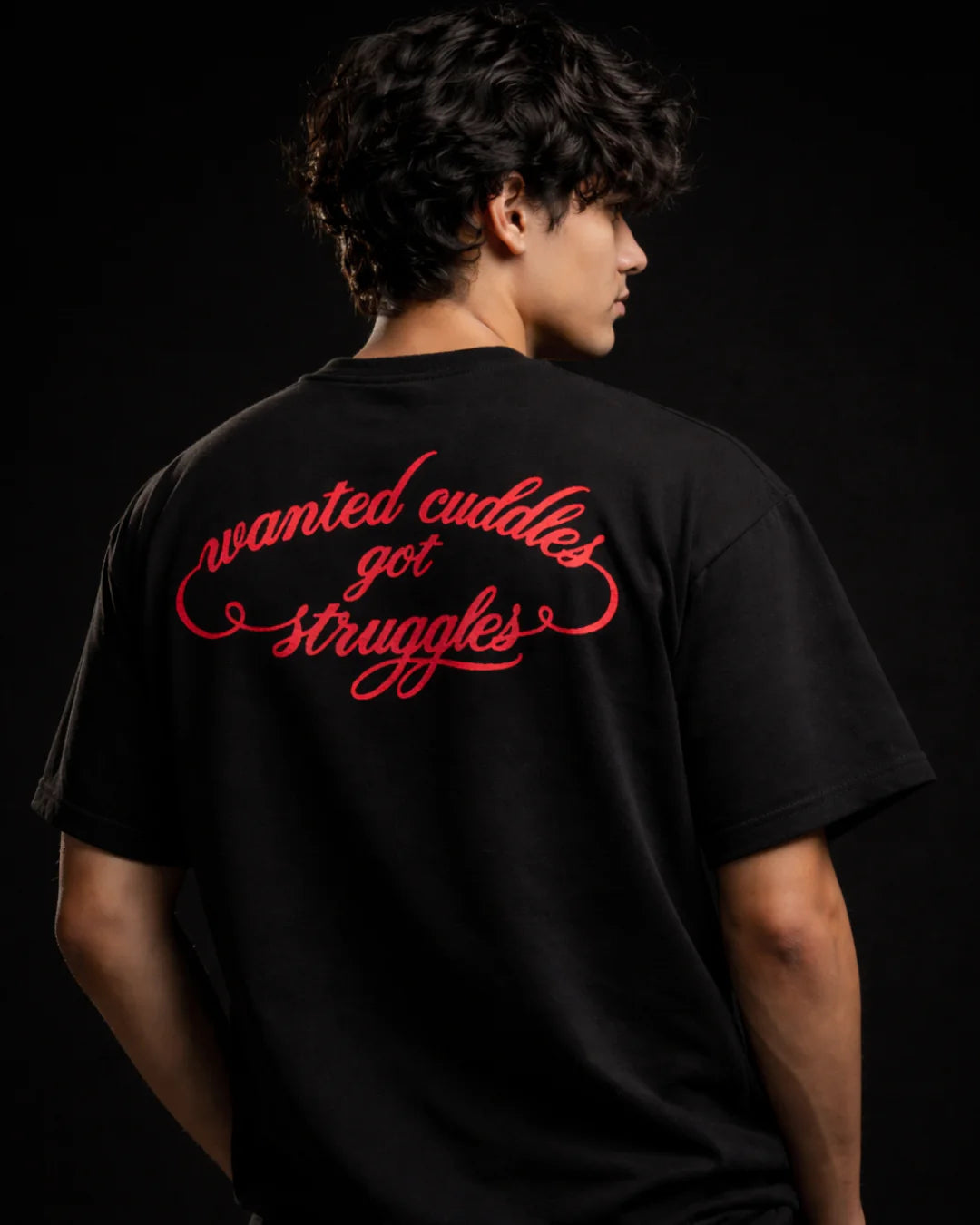 WANTED CUDDLES BLACK TEE