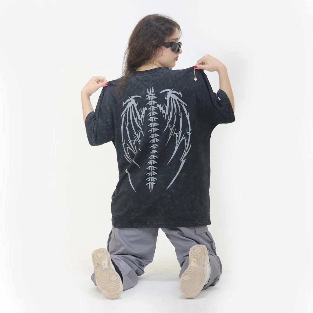 Acid Wash Wings Black