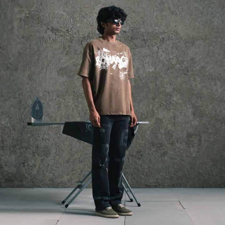 Brown Acid Washed Tee
