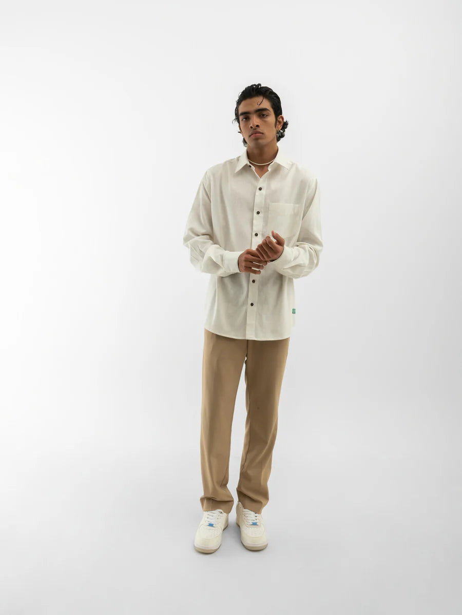 Full Sleeves Shirt Solid Off White