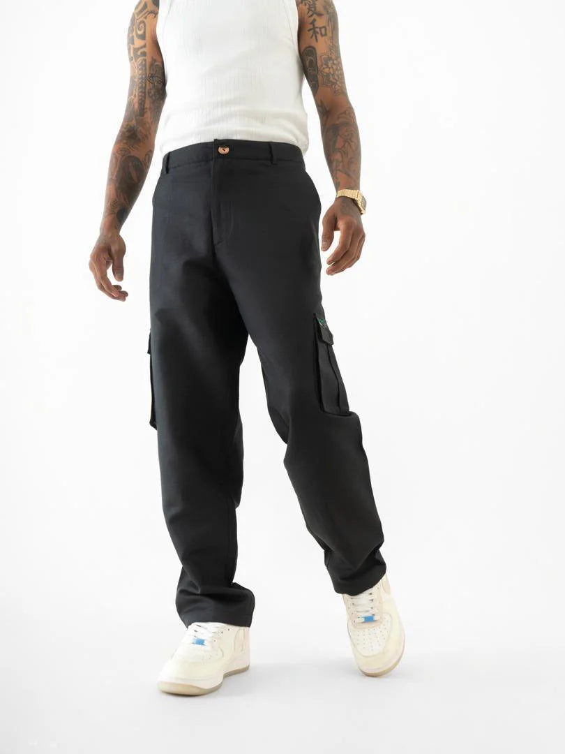 Straight Fit Pants Black