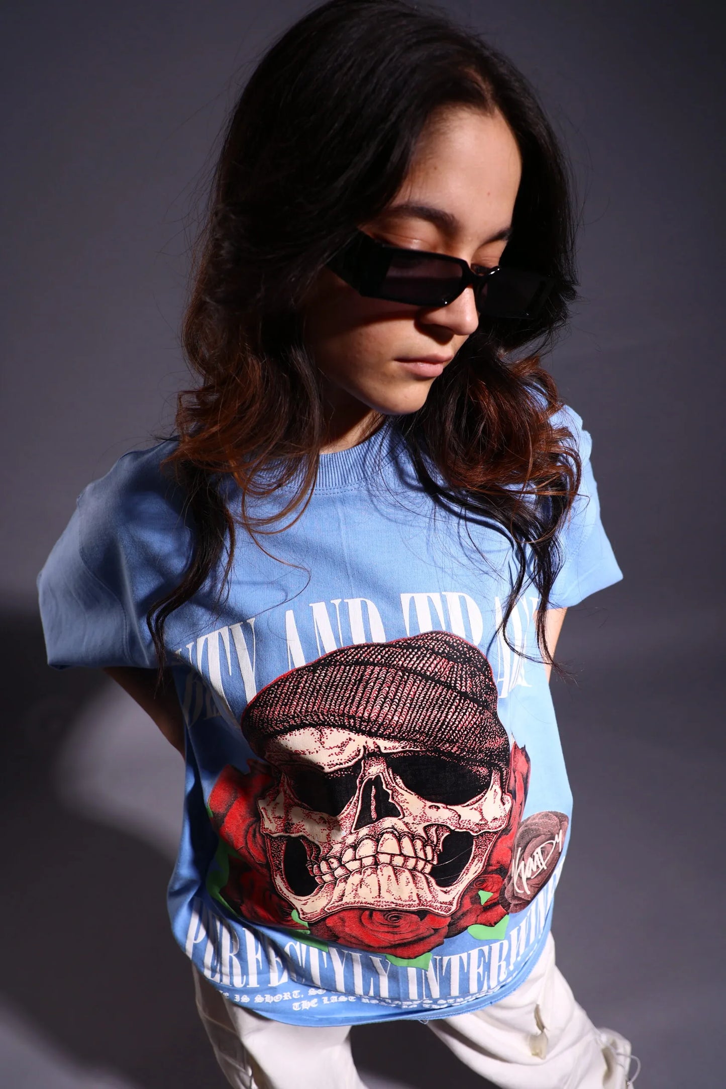Blue Skull Rose Tee