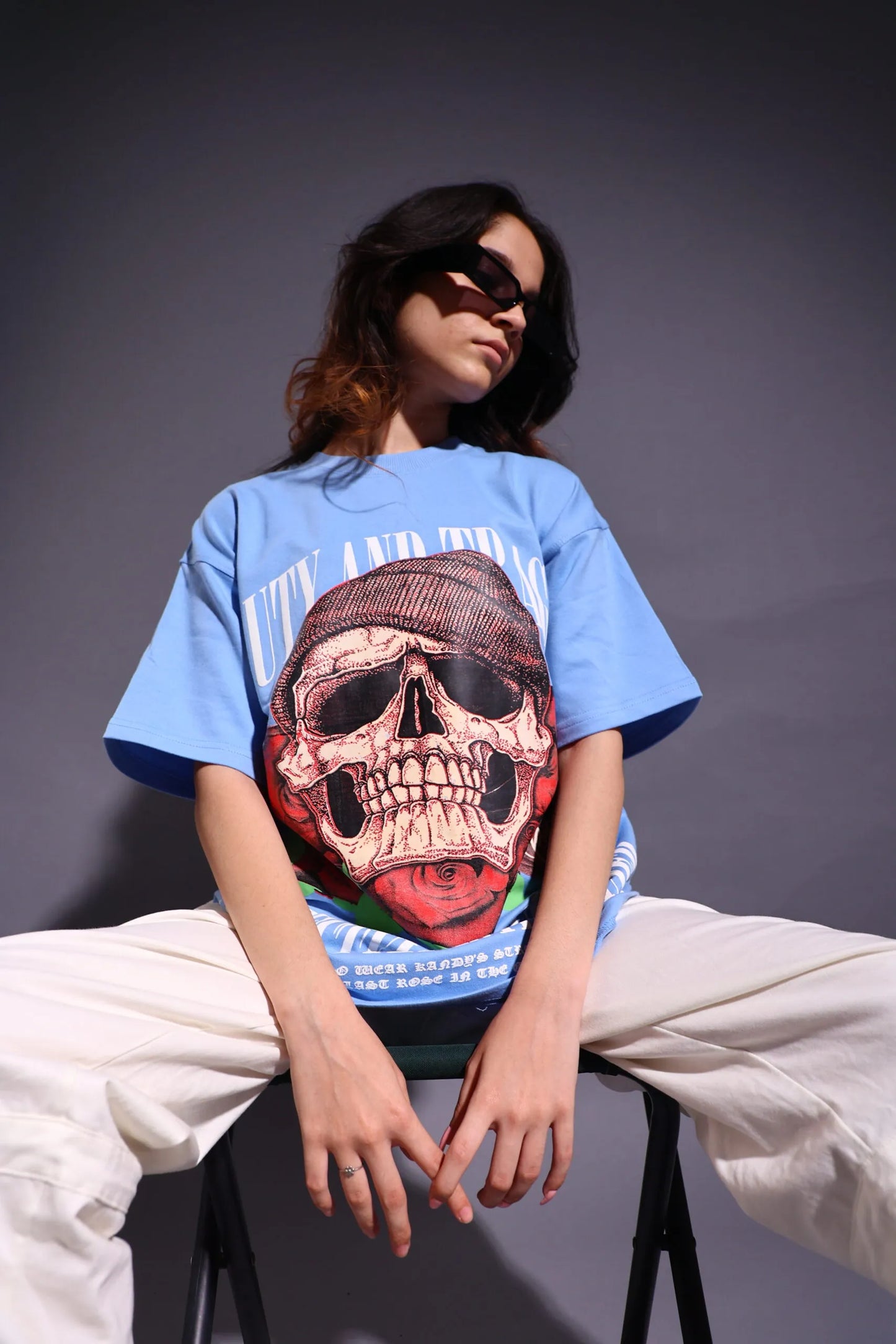 Blue Skull Rose Tee