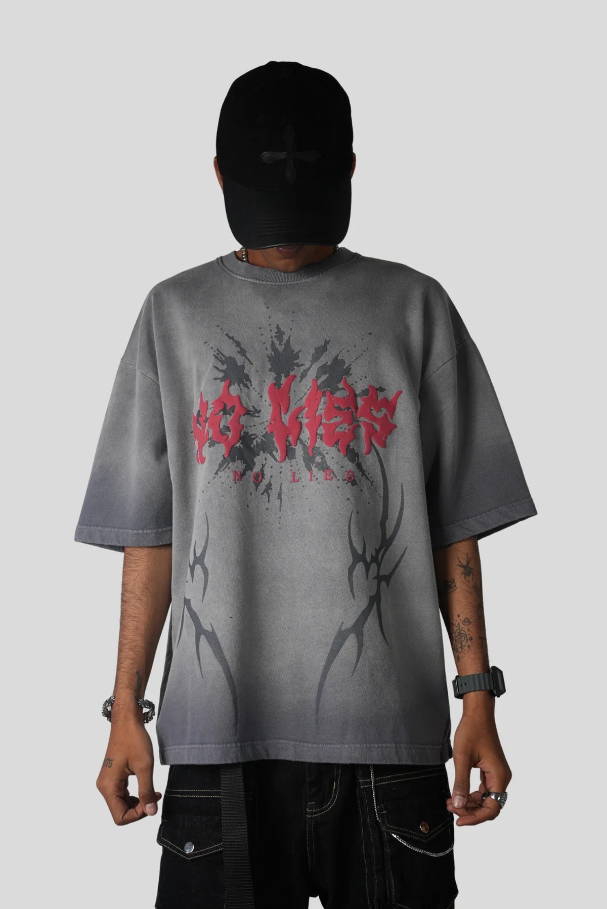 NO LIES GREY TEE / GREASE TEE