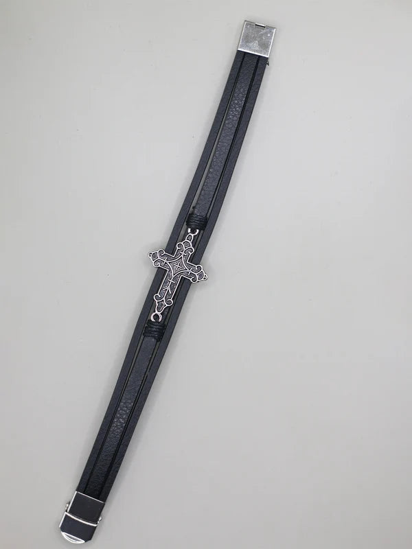 Big Cross Black Bracelet
