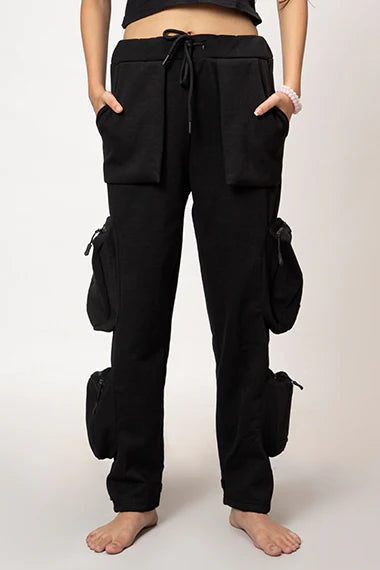 Heavy Weight Utility Cargo Joggers Black