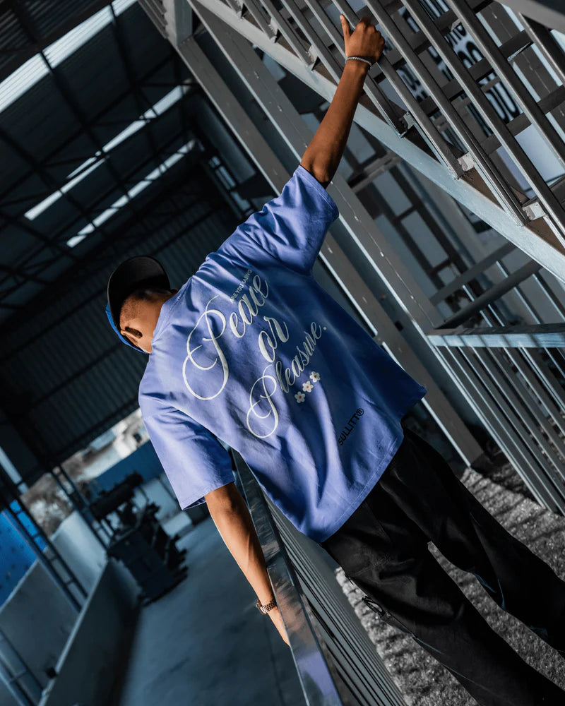 Peace and Pleasure Blue Tee