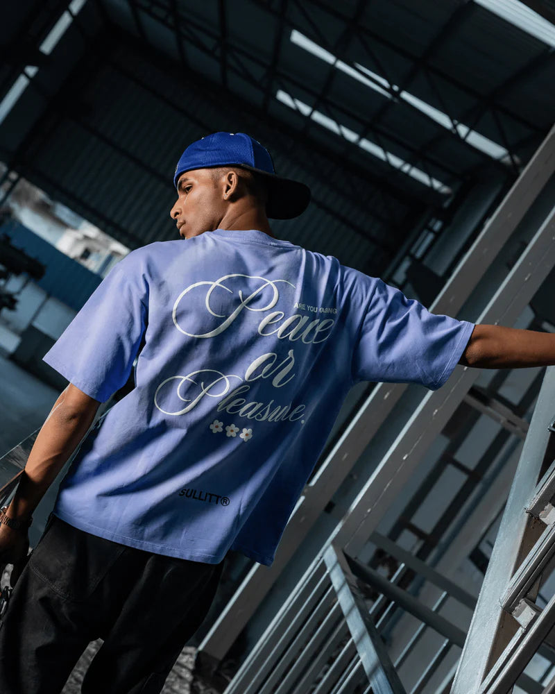 Peace and Pleasure Blue Tee