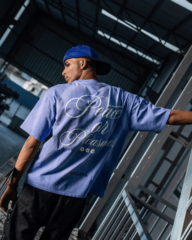 Peace and Pleasure Blue Tee
