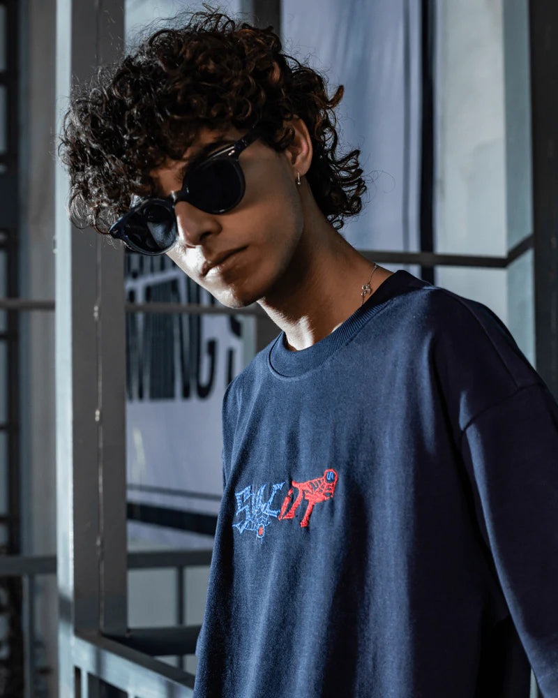 Webbed up Navy Blue Tee