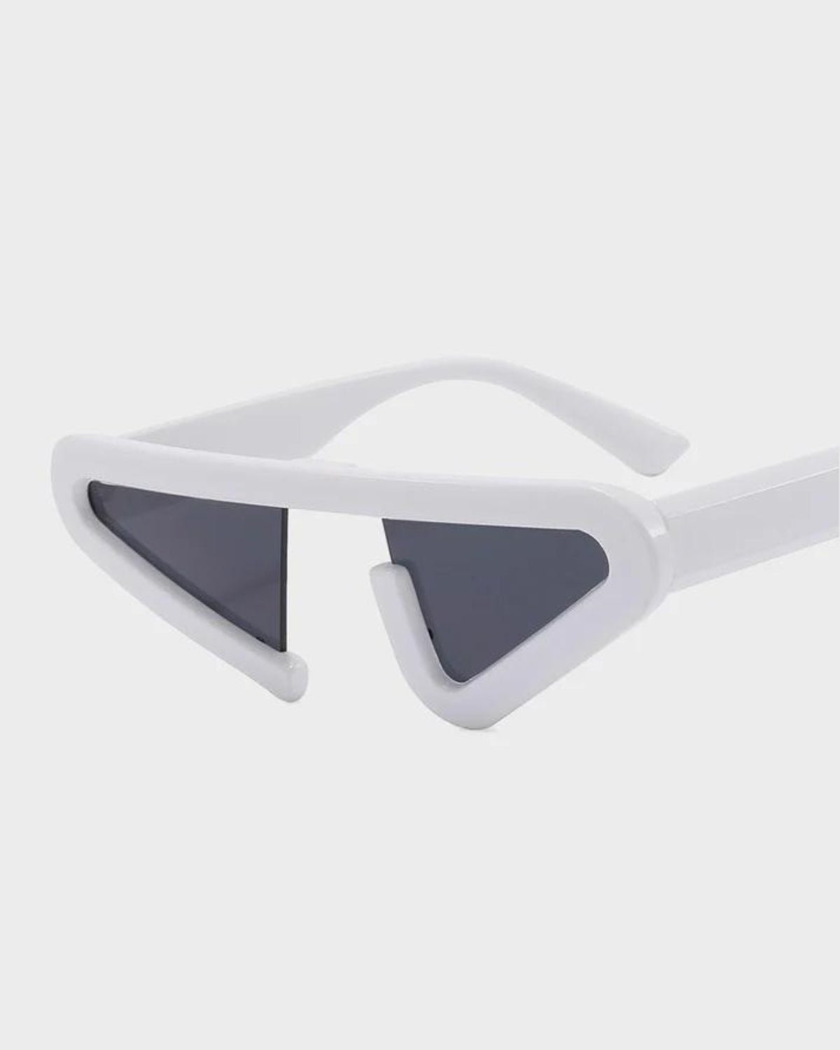 Carbon Triangle Unisex Asymmetric Sunglass - White