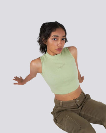 Sage Green Crop Top