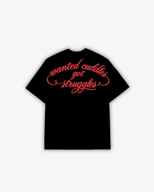 WANTED CUDDLES BLACK TEE