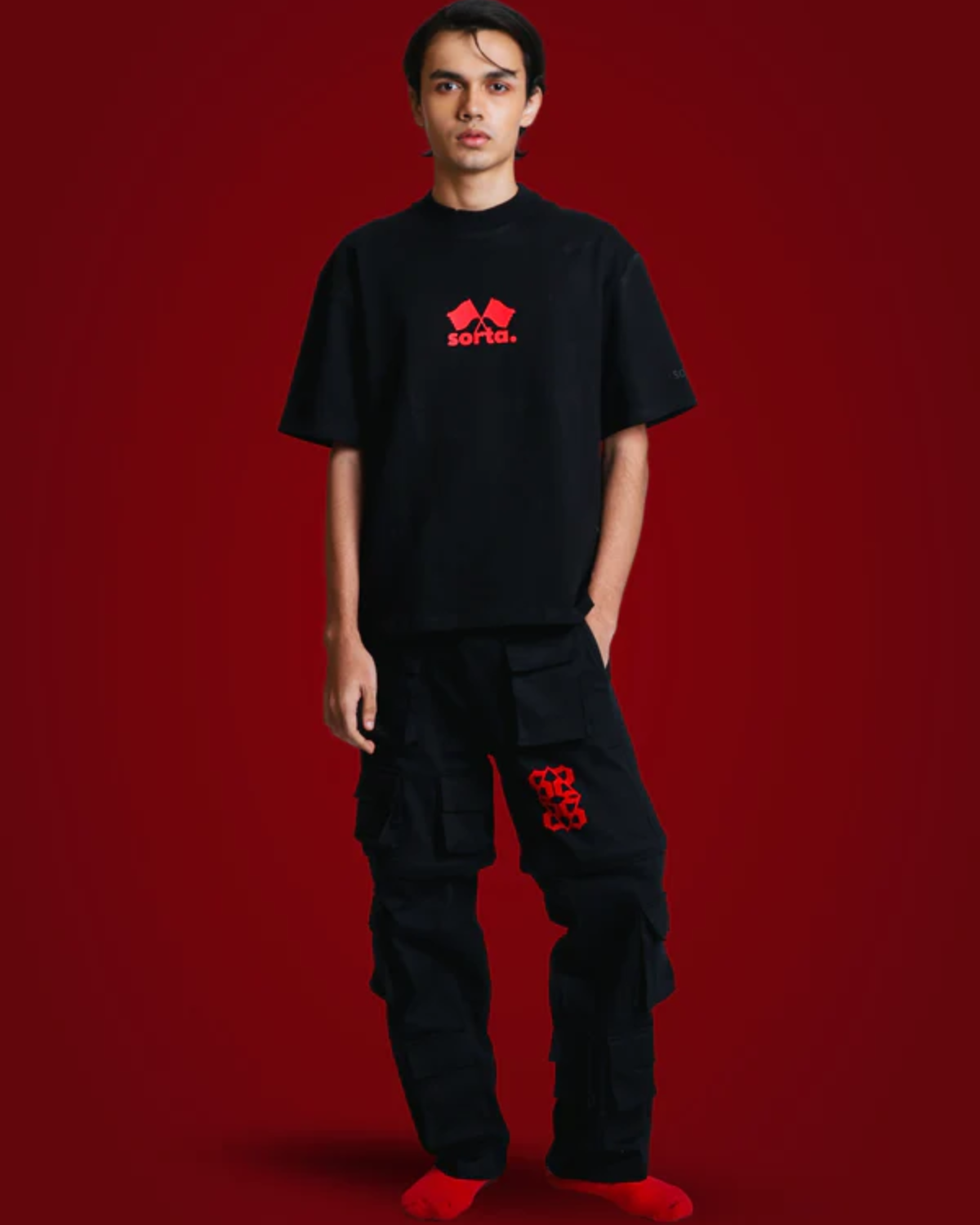 Red Flag 3D Tee Black