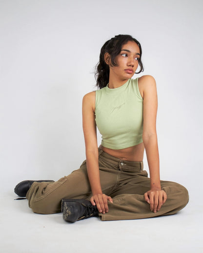 Sage Green Crop Top