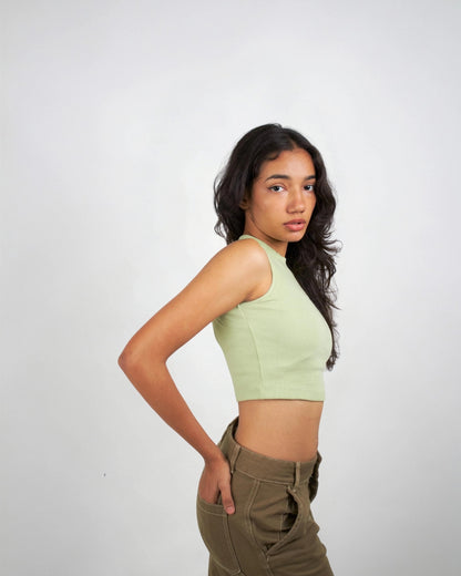 Sage Green Crop Top