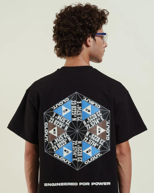 Cordinate Hexagon Black Tee