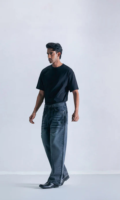 Straight fit Iron fade distress