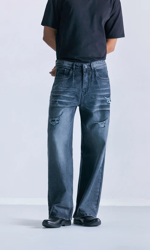 Straight fit Iron fade distress