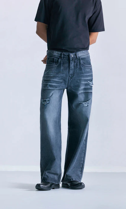 Straight fit Iron fade distress