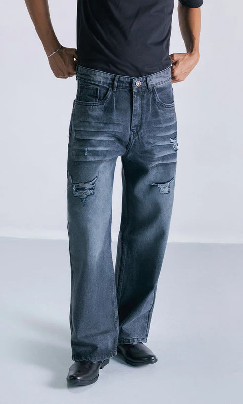 Straight fit Iron fade distress