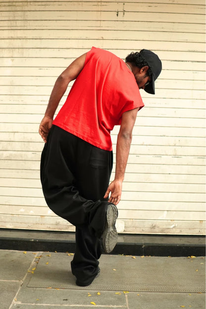RED SPACEOUT TANK TOP