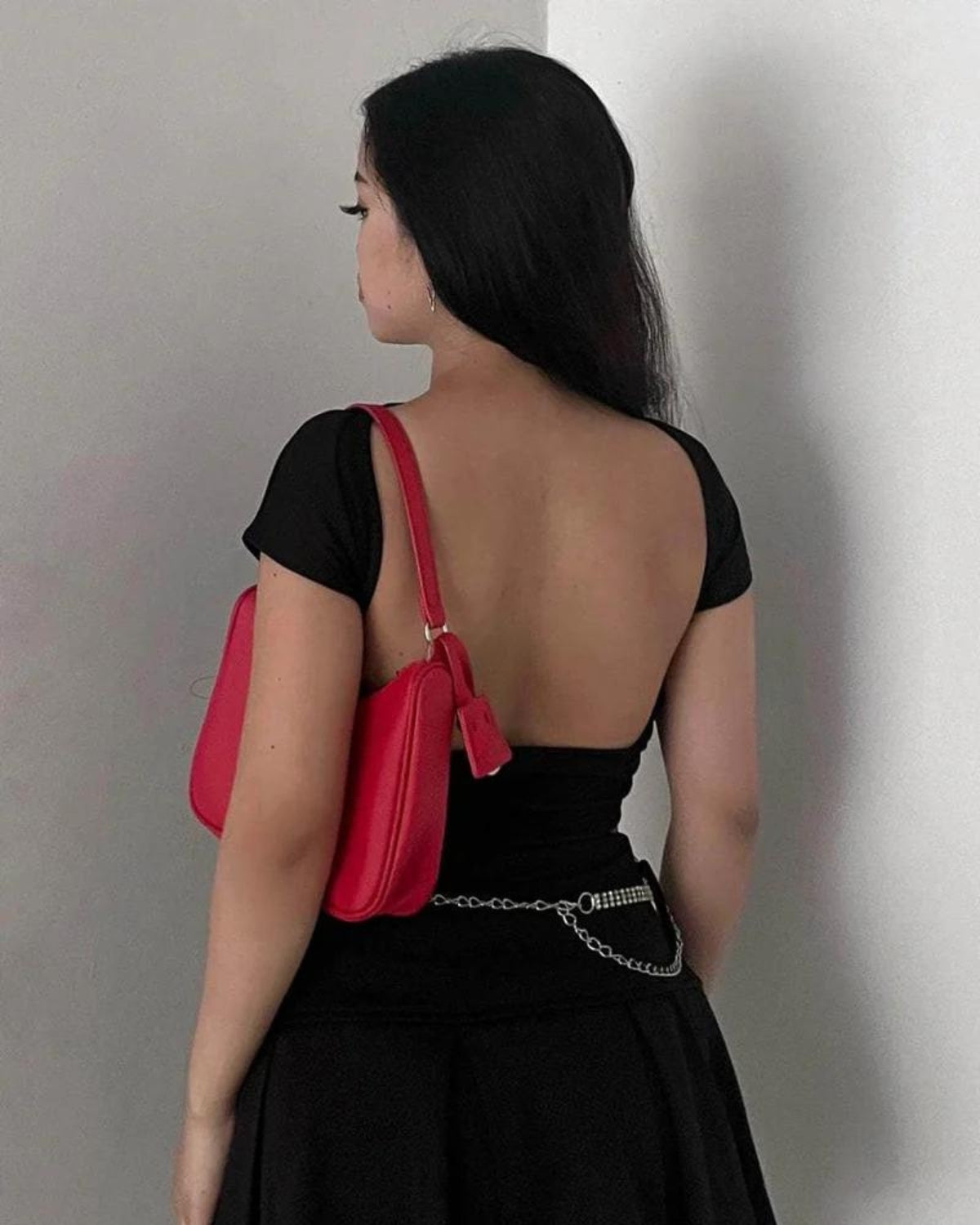 Black Retro Backless Tee