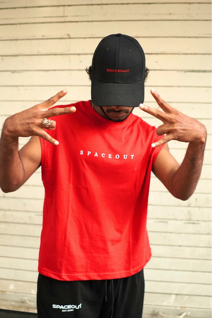 RED SPACEOUT TANK TOP