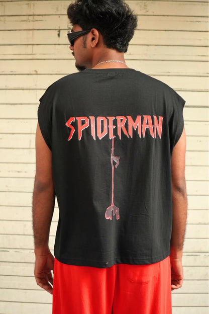 SPIDER MAN TANK TEE BLACK