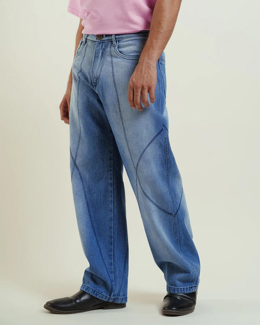 Steel Blue Straight Jeans