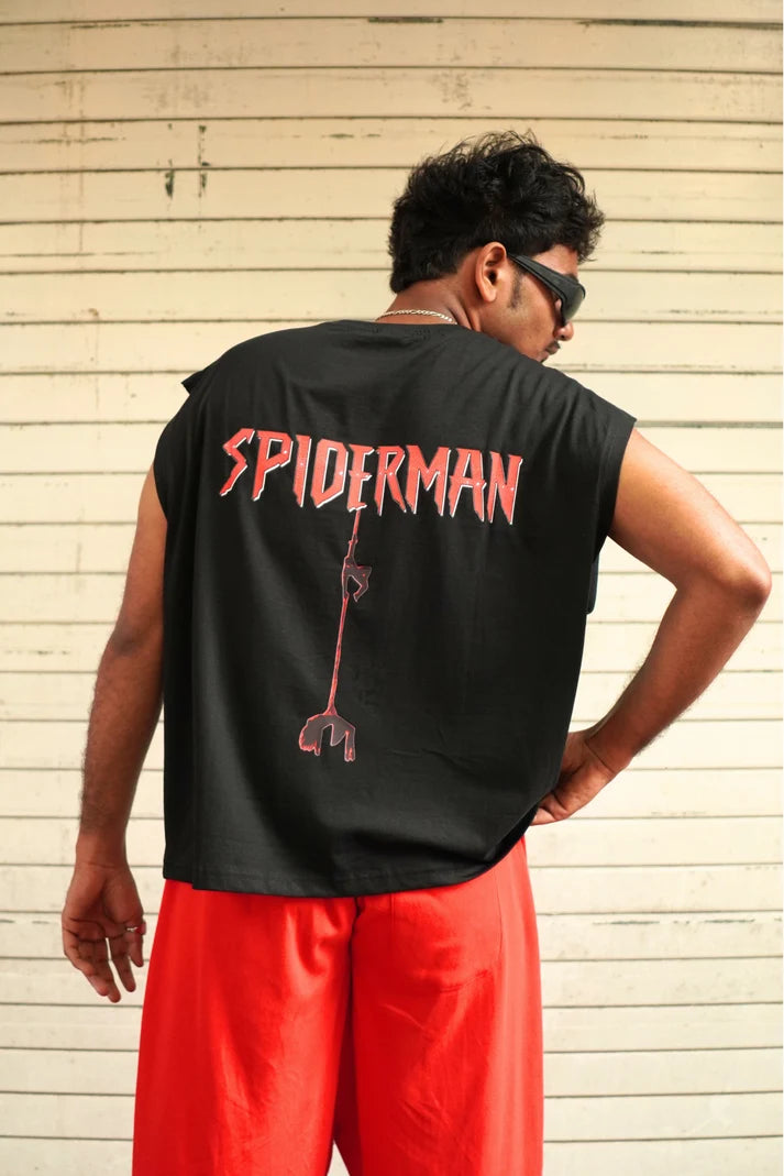 SPIDER MAN TANK TEE BLACK