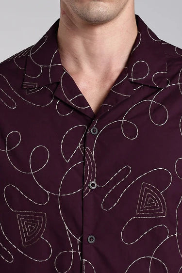 EMBROIDERED PURPLE SHIRT
