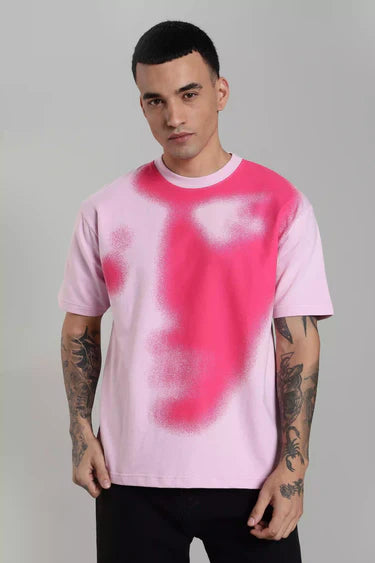 PINK ABSTRACT FACE OVERSIZED
