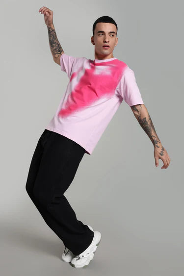 PINK ABSTRACT FACE OVERSIZED