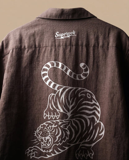 Tiger Fury Resort Shirt - Brown