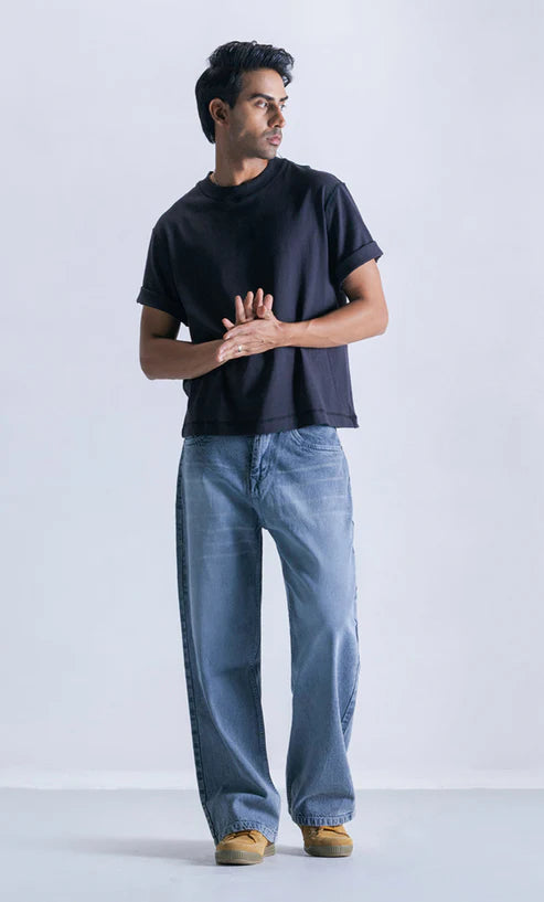 Baggy Fit Jeans Grey Stone