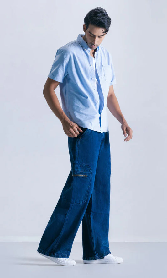 Cargo Pocket Denim with Chain