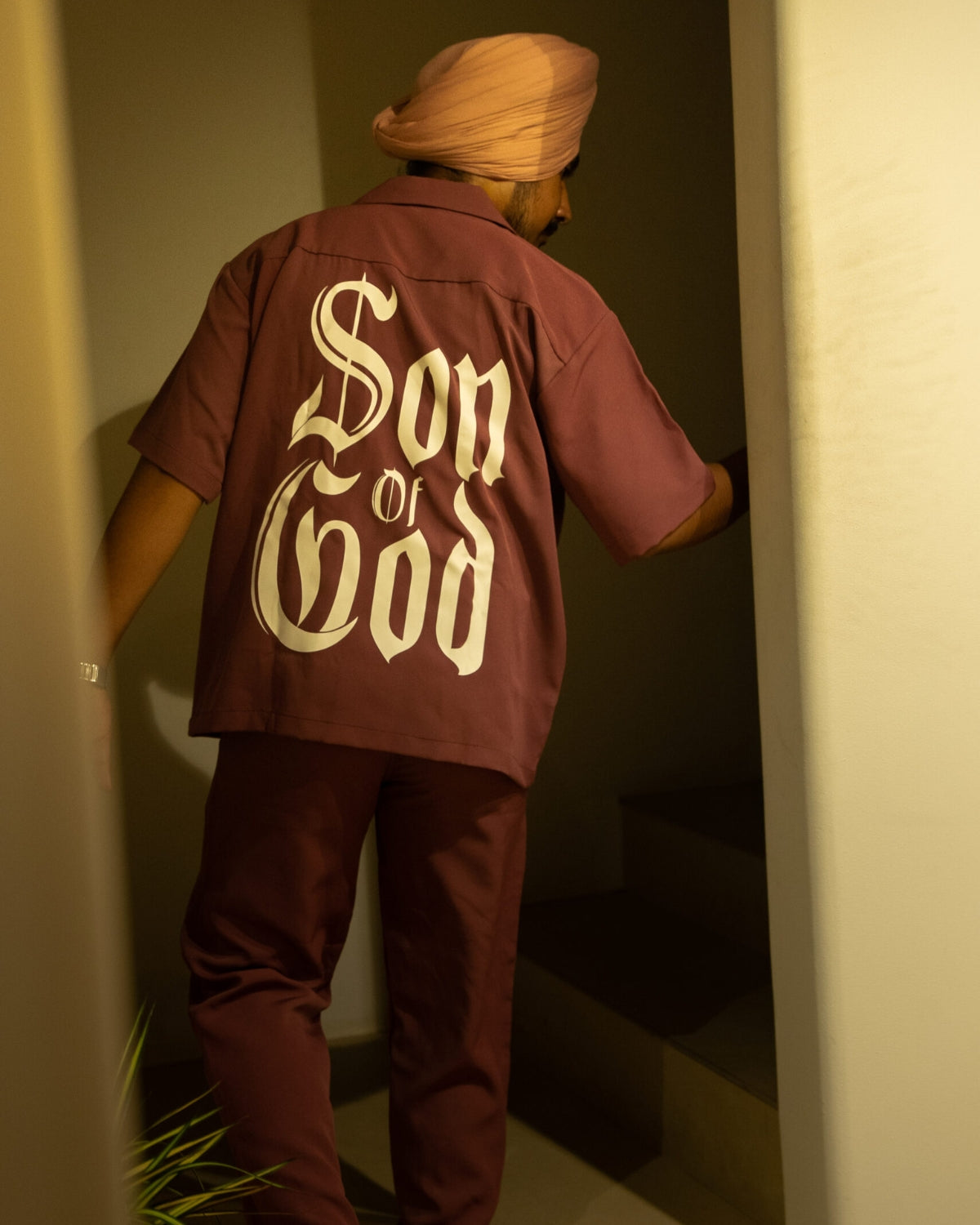 Son Of God Plum Bowling Shirt