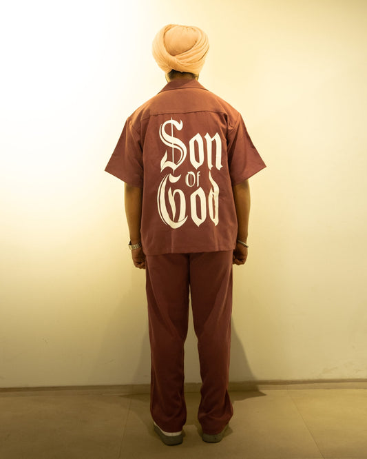 Son Of God Plum Bowling Shirt