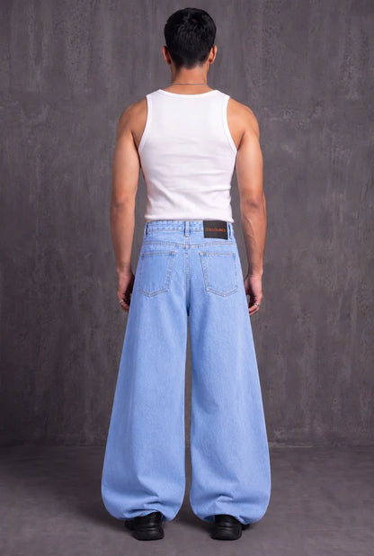 Light Blue Balloon Fit Denim Jeans