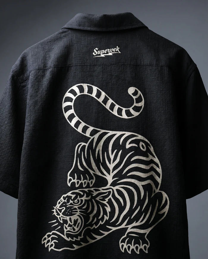 Tiger Fury Resort Shirt - Black
